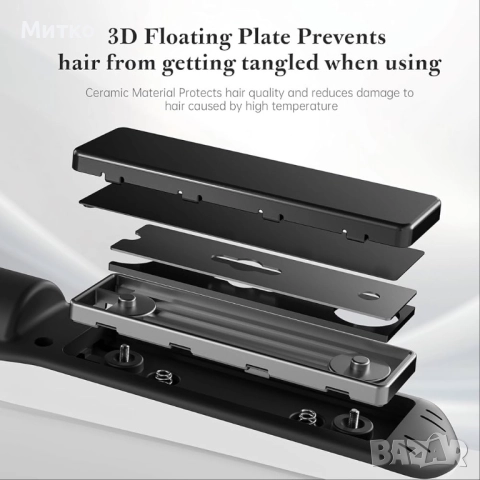 Мини преса за коса, 2 в 1 безжична преса за коса и маша за пътуване, акумулаторна преса 5000mAh,, снимка 5 - Преси за коса - 52811595