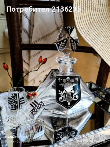 кристална гарафа и чаши Karel Palda , снимка 3 - Антикварни и старинни предмети - 51706681