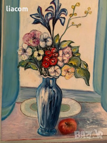 ЗЛАТИНА ТОДЕВА масло платно натюрморт, снимка 2 - Картини - 33887883