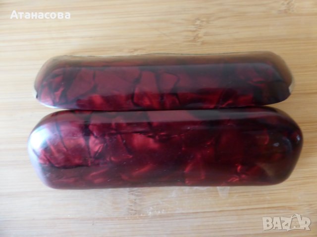 Стар калъф за очила червен каталин, снимка 6 - Антикварни и старинни предмети - 44329480