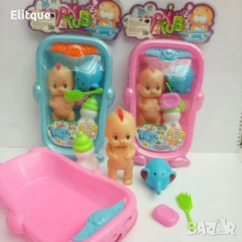 Комплект за деца - Кукла с бебешка вана и аксесоари за баня, снимка 5 - Други - 52753246