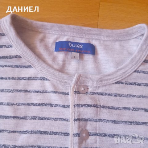 Оригинална Мъжка тънка памуна блуэка JULIES раэмер L, снимка 3 - Блузи - 34555351