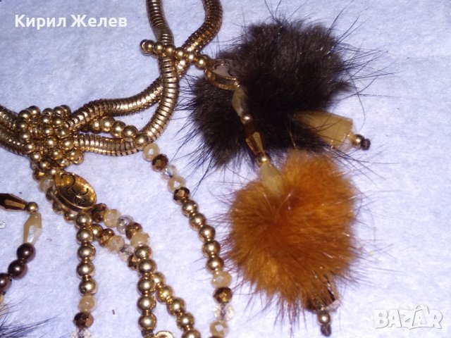 ШАРМАНТНА ВИНТИДЖ АРТ с ПОЗЛАТА ОГЪРЛИЦА от БЛАГОРОДНА СТОМАНА и ПУХЧЕТА 9308, снимка 12 - Колиета, медальони, синджири - 41860894