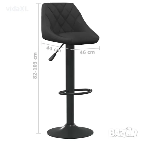 vidaXL Бар табуретки, 2 бр, черни, кадифе, снимка 9 - Столове - 56147112