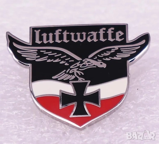 Брошка Luftwaffe SS23 Орел Черен Кръст Военновъздушни Сили Германия Третия Райх Железен Кръст Значка, снимка 4 - Колекции - 49374358