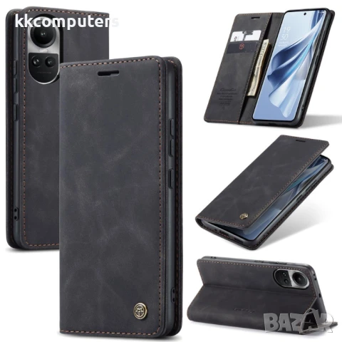 Oppo Reno12 Pro 5G CASEME Magnetic Wallet Кожен Калъф и Протектор