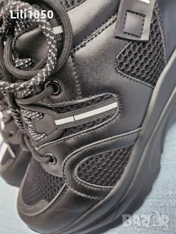 Дамски маратонки с платформа черни- НОВИ, снимка 7 - Маратонки - 50362211