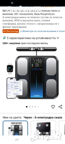 RENPHO интелигентни везни за телесно тегло и мазнини, 50+ показателя, база MorphoScan , снимка 5 - Електронни везни - 56046382