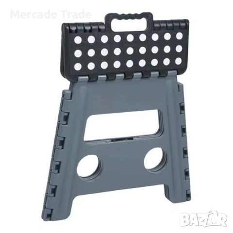 Сгъваема табуретка Mercado Trade, Пластмаса, Черен-Сив, снимка 2 - Други стоки за дома - 53515284
