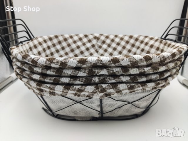 Метален поднос панер с текстил , снимка 3 - Декорация за дома - 41480992