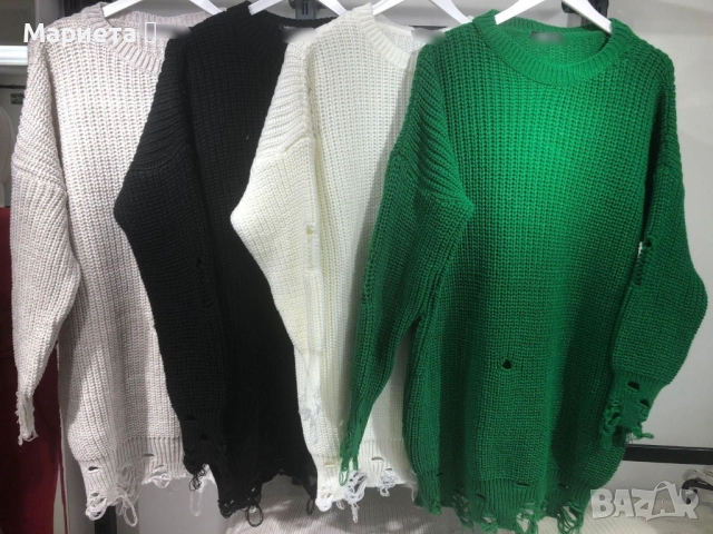 Туника с накъсани ефекти, снимка 3 - Блузи с дълъг ръкав и пуловери - 52439901