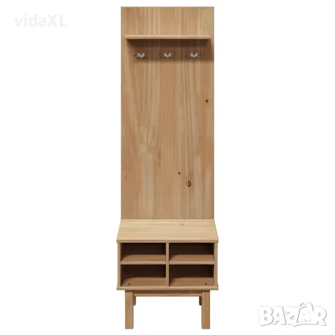 vidaXL Шкаф портманто OTTA, 50x40x160 см, борово дърво масив, снимка 4 - Портманта - 56147391