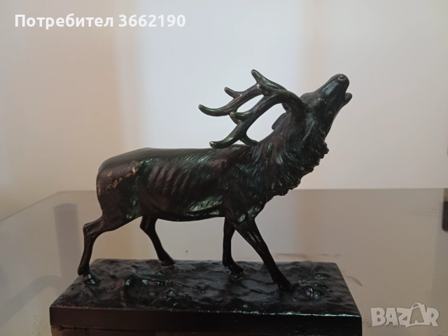 Бронзова фигура на елен, снимка 4 - Статуетки - 52515816