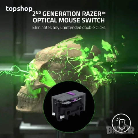 НОВА, ТЕСТВАНА, ПЕРФЕКТНА безжична мишка Gaming Razer DeathAdder V2 Pro, 20K DPI, 2.4GHz..., снимка 2 - Клавиатури и мишки - 50502537