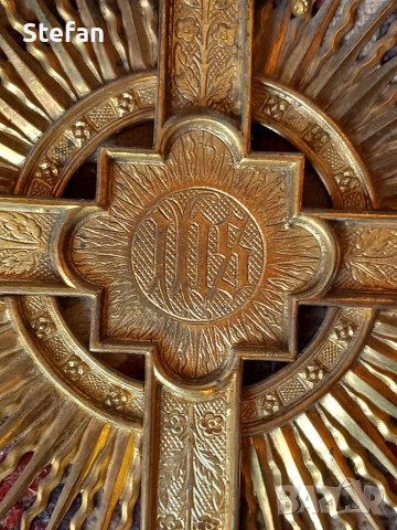 Стар Месингов Кръст, снимка 4 - Антикварни и старинни предмети - 35036302