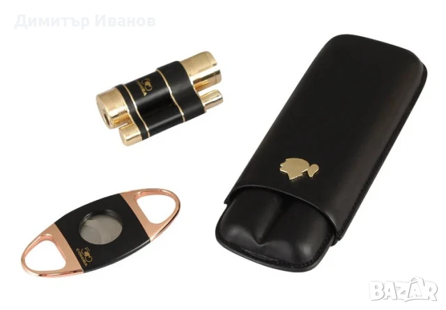 Cohiba подаръчен комплект от запалка, ножица и калъф за 2 пури, снимка 3 - Други - 50999499