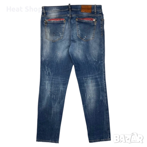 Мъжки дънки Dsquared2 Paint Splashed Distressed Denim Jeans, снимка 2 - Дънки - 48576422