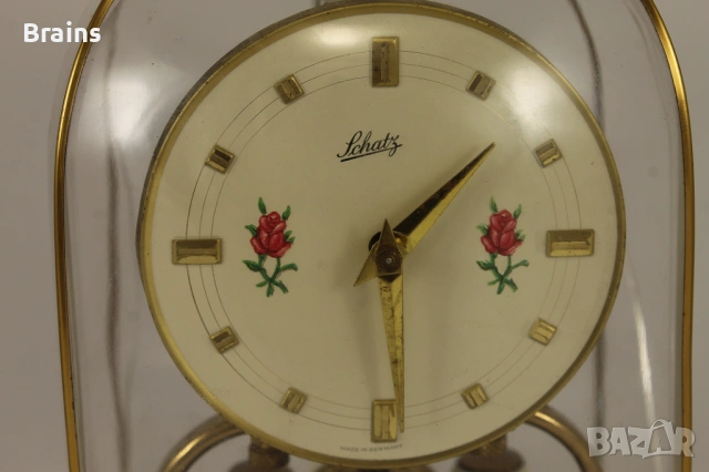 SCHATZ 400 Дневен Немски Механичен Часовник 1950's, снимка 3 - Антикварни и старинни предмети - 53302794