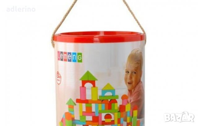 Детска игра - конструктор Дървени блокчета, дървен конструктор, 200 блокчета в кутия с креативен кап, снимка 6 - Конструктори - 34389824