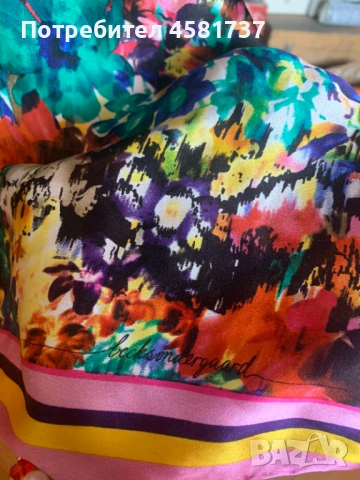 Разкошен копринен шал Becksöndergaard, снимка 8 - Шалове - 51718173