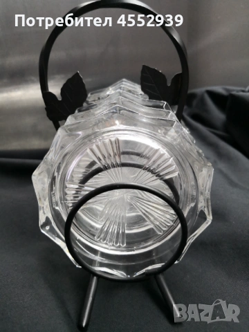 Кристална бутилка и чинийки , снимка 12 - Сервизи - 53740031