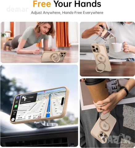 YINLAI калъф за iPhone 16 Pro Max, магнитна стойка с въртене на 360°,бутон за управление на камерата, снимка 4 - Калъфи, кейсове - 50757775