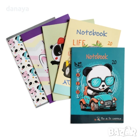 1090 Тетрадка големи квадрати малък формат A5 20 листа офсетова хартия