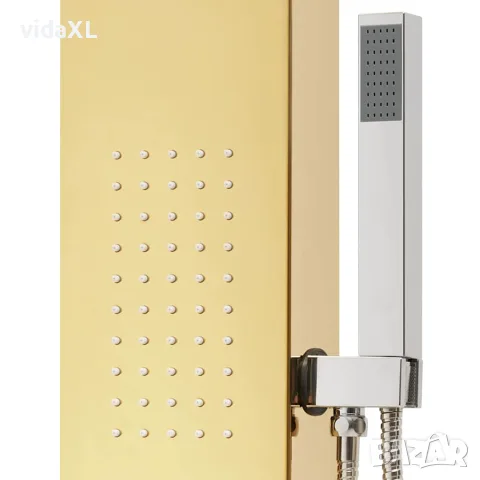 vidaXL Душ панел система, неръждаема стомана 201, златиста, снимка 8 - Душове - 56146105