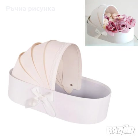 Подаръчна кутия "Бебешко кошче", снимка 2 - Декорация за дома - 41640923