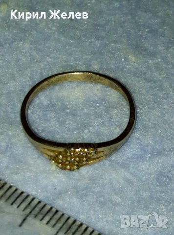 СТАРИНЕН СКЪПОЦЕНЕН с ЦИРКОНИ СРЕБЪРЕН ПРЪСТЕН с ТРИ ПЕЧАТА на МАЙСТОРА и за ПРОБАТА СРЕБРО 40065, снимка 12 - Антикварни и старинни предмети - 42474205