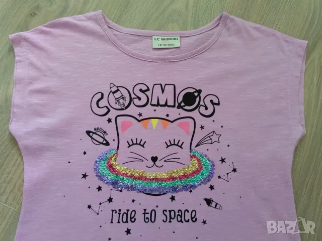 Детска рокля с коте LC Waikiki 7-8 г, снимка 2 - Детски рокли и поли - 48411598
