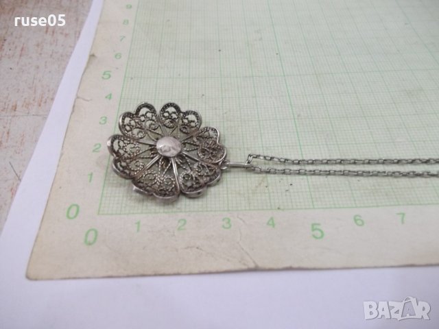 Синджир сребърен с филигранна висулка - 7,33 гр., снимка 7 - Бижутерийни комплекти - 41738833