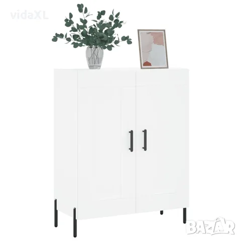 vidaXL Сайдборд, бял, 69,5x34x90 см, инженерно дърво, снимка 3 - Бюфети - 56147900