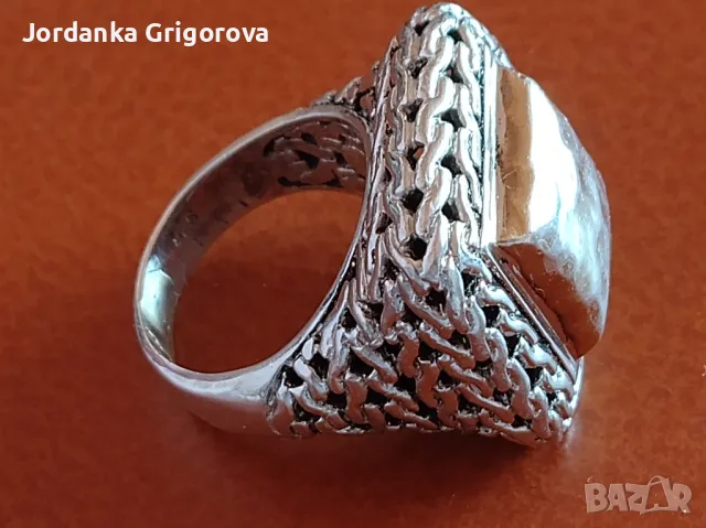 Масивен сребърен пръстен, снимка 3 - Пръстени - 47339292