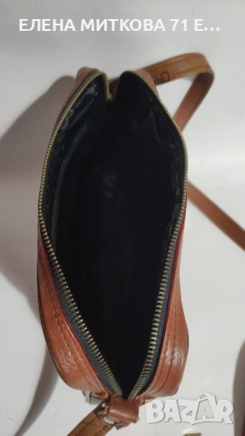 Кожена дамска чанта от Ashley Brooke в кафяв цвят, снимка 12 - Чанти - 52314150