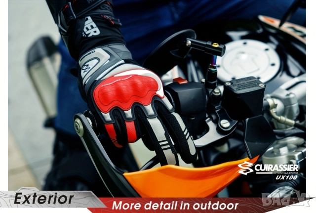 Мото Ръкавици с Протектори - Cuirassier Motorcycle Gloves Докосване на Екрани, Мотоциклетни, Унисекс, снимка 4 - Спортна екипировка - 52246819
