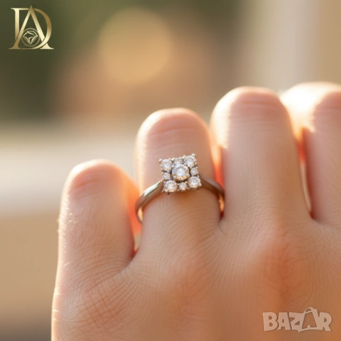 Нов Златен Пръстен с 0.91кт Естествени Брилянти , снимка 4 - Пръстени - 40063464