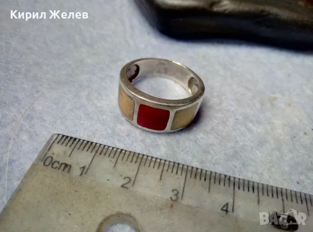 МАРКОВ ВИНТИДЖ АРТ СРЕБЪРЕН ПРЪСТЕН СРЕБРО 925 A1 с ДВЕ МАРКИРОВКИ и ЦВЕТЕН ЕМАЙЛ РЪЧНА РАБОТА 49935, снимка 9 - Пръстени - 49981847