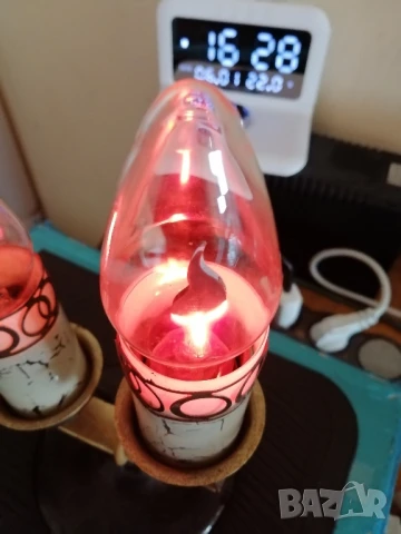 Ретро, руска, декоративна лампа "Свещник" , снимка 3 - Антикварни и старинни предмети - 50529228