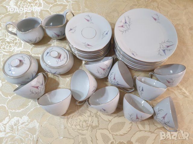 Порцеланов двоен сервиз за чай,кафе schwarzenhammer bavaria germany 1949-х1952 година, снимка 6 - Сервизи - 40617821