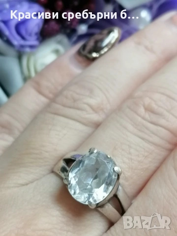 Стар сребърен пръстен красиво фасетиран циркон , снимка 4 - Пръстени - 53528548