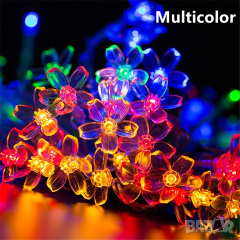 Многоцветни коледни LED лампички с цветя с щепсел , снимка 14 - Други - 52062488