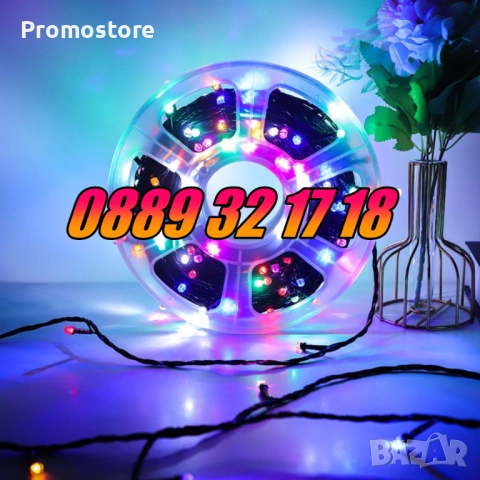 Коледни лампички 100 метра на макара, бяла светлина, водоустойчиви, снимка 4 - Декорация за дома - 52425314