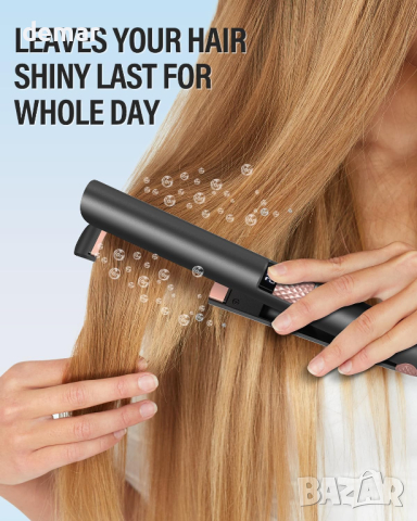 Преса за коса, турмалинова керамична LCD дисплей, регулируема температура, снимка 2 - Преси за коса - 44655087