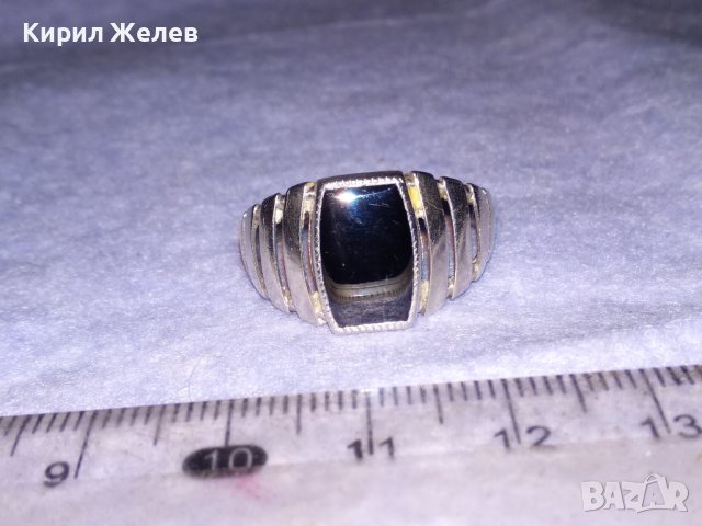 Стар СССР СКЪПОЦЕНЕН с ЧЕРЕН ОНИКС АЖУРЕН СРЕБЪРЕН ПРЪСТЕН с ПЕЧАТ за СРЕБРО 925 и Щемпел УВЮА 38735, снимка 13 - Антикварни и старинни предмети - 41741224