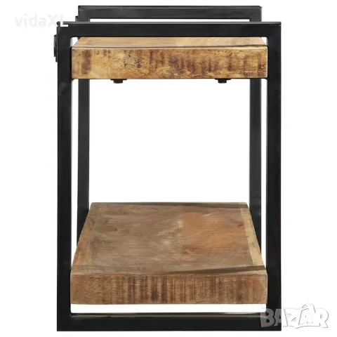 vidaXL Стенен рафт 110x33x45 cm Масивна груба дървесина Манго, снимка 4 - Етажерки - 56147549