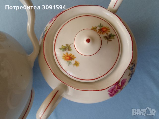  Стар Порцеланов чайник и захарница за чай , снимка 15 - Антикварни и старинни предмети - 41417845