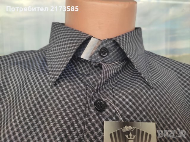 Продавам мъжка риза с къс ръкав на ситно каре, снимка 2 - Ризи - 41369446