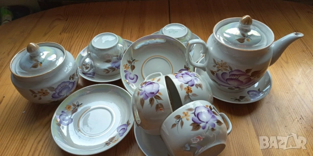 Винтидж порцеланов сервиз "Дружковка" (СССР, 1970-те) - безупречно състояние