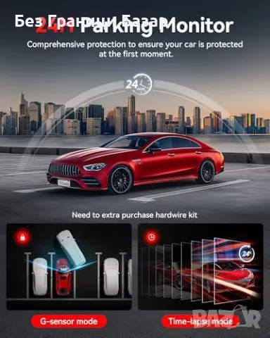 Нова Автомобилна камера 4K UHD с GPS, паркинг режим и тъчскрийн за кола, снимка 6 - Друга електроника - 49019345